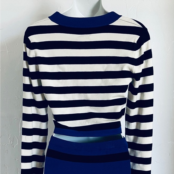 NWT Vintage Y2K TORN by RONNY KOBO Striped Knit Crop Top and Hi Rise SKIRT SET - Picture 7 of 16